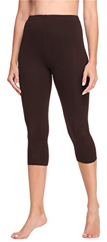 Ladeheid Damen 3/4 Leggings aus Baumwolle LA40-132 (Braun, M) von Ladeheid