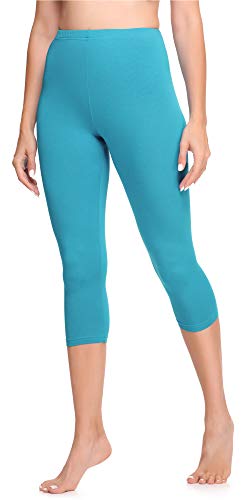 Ladeheid Damen 3/4 Leggings aus Baumwolle LA40-132 (Dunkeltürkis, S) von Ladeheid