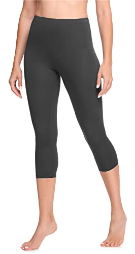 Ladeheid Damen 3/4 Leggings aus Baumwolle LA40-132 (Graphit, L) von Ladeheid