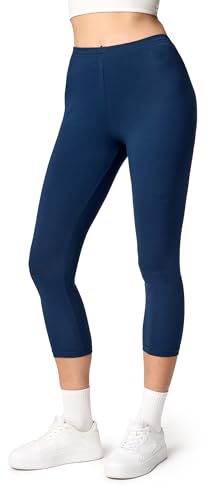 Ladeheid Damen 3/4 Leggings aus Baumwolle LA40-132 (Marinenblau, M) von Ladeheid