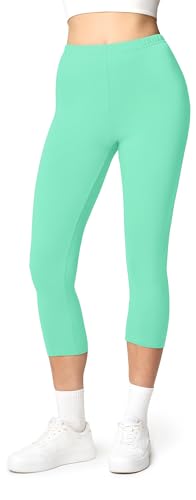 Ladeheid Damen 3/4 Leggings aus Baumwolle LA40-132 (Minze, L) von Ladeheid