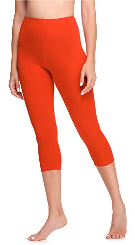 Ladeheid Damen 3/4 Leggings aus Baumwolle LA40-132 (Orange, S) von Ladeheid