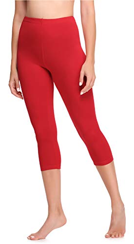 Ladeheid Damen 3/4 Leggings aus Baumwolle LA40-132 (Rot, L) von Ladeheid