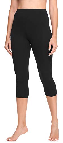 Ladeheid Damen 3/4 Leggings aus Baumwolle LA40-132 (Schwarz, 3XL) von Ladeheid