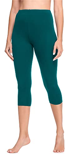 Ladeheid Damen 3/4 Leggings aus Baumwolle LA40-132 (Smaragdgrün, M) von Ladeheid