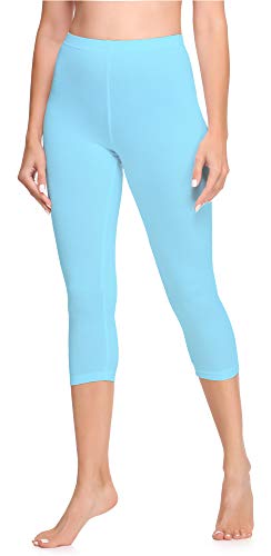 Ladeheid Damen 3/4 Leggings aus Baumwolle LA40-132 (Türkis, L) von Ladeheid