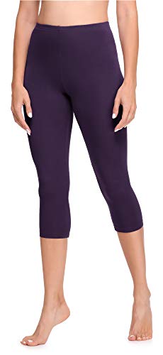 Ladeheid Damen 3/4 Leggings aus Baumwolle LA40-132 (Violett-2, XL) von Ladeheid