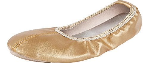 Ladeheid Damen Mädchen Ballet Flat Geschlossene Ballerinas LAAK004 (Gold, 41 EU) von Ladeheid