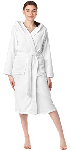Ladeheid Damen Frottee Bademantel aus 100% Bio-Baumwolle LA40-225 (Weiß (P01), L) von Ladeheid