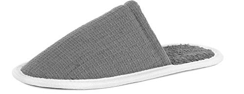 Ladeheid Damen Frottee Spa Slipper Hausschuhe 26 cm Lange LA40-209/210 (Dunkelgrau12-2, Einheitsgröße) von Ladeheid