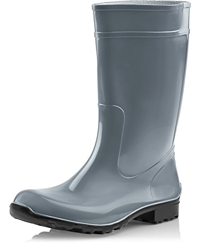 Ladeheid Damen Gummistiefel 100% Wasserdticht Regenstiefel Damen LA-967 (Grau/Schwarz, 37 EU) von Ladeheid