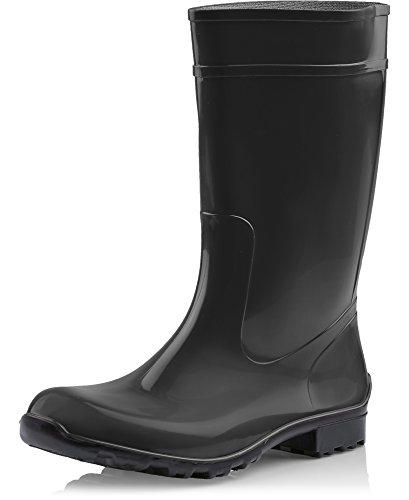 Ladeheid Damen Gummistiefel 100% Wasserdticht Regenstiefel Damen LA-967 (Schwarz/Schwarz, 40 EU) von Ladeheid