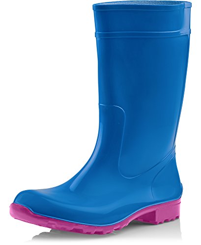 Ladeheid Damen Gummistiefel 100% Wasserdticht Regenstiefel Damen LA-967 (Blau/Rosa, 36 EU) von Ladeheid