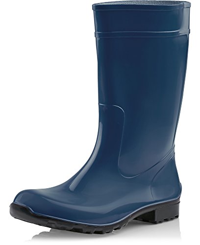 Ladeheid Damen Gummistiefel 100% Wasserdticht Regenstiefel Damen LA-967 (Dunkelblau/Schwarz, 36 EU) von Ladeheid