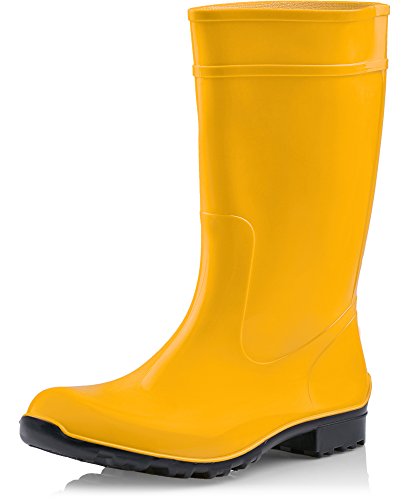 Ladeheid Damen Gummistiefel 100% Wasserdticht Regenstiefel Damen LA-967 (Gelb/Schwarz, 37 EU) von Ladeheid