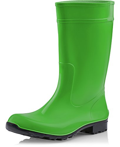 Ladeheid Damen Gummistiefel 100% Wasserdticht Regenstiefel Damen LA-967 (Grün/Schwarz, 38 EU) von Ladeheid