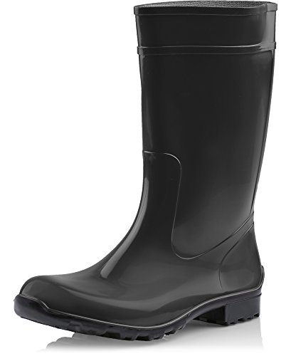 Ladeheid Damen Gummistiefel 100% Wasserdticht Regenstiefel Damen LA-967 (Schwarz/Schwarz, 36 EU) von Ladeheid