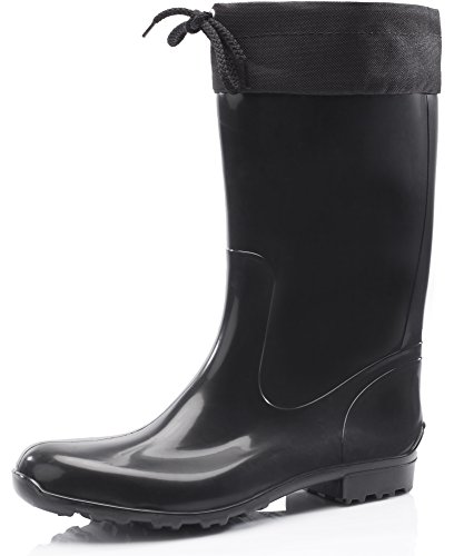 Ladeheid Damen Gummistiefel mit Stulpe LA-968(Schwarz/Schwarz, 36 EU) von Ladeheid