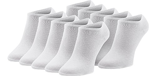 Ladeheid Damen Herren 10er Pack Sneaker Socken (10xWeiß (Füßlinge Herren), 43/46) von Ladeheid