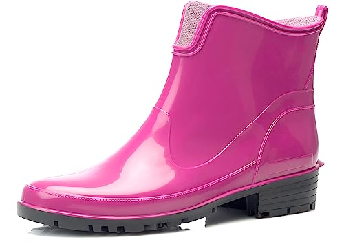 Ladeheid Gummistiefel Damen Kurz Wasserdicht Damenschuhe Elegant und Bequem LA-930 (Rosa, 37 EU) von Ladeheid