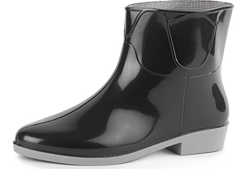 Ladeheid Damen Kurze Gummistiefel LAZT201801 (Schwarz/Grau, 40 EU) von Ladeheid