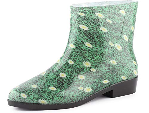 Ladeheid Kurze Gummistiefel Damen Elegant Regenstiefel Damen mit Muster LAZT201802 (Gras 102M, 41 EU) von Ladeheid