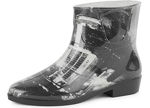 Ladeheid Kurze Gummistiefel Damen Elegant Regenstiefel Damen mit Muster LAZT201802 (Muster-22, 40 EU) von Ladeheid