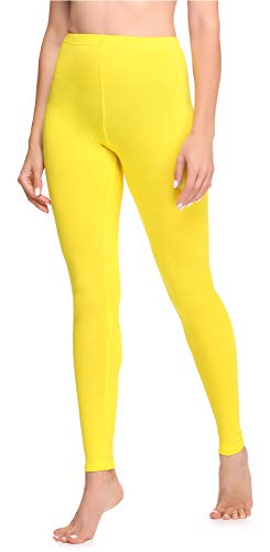 Ladeheid Damen Lange Leggings aus Baumwolle LA40-133 (Gelb, 3XL) von Ladeheid