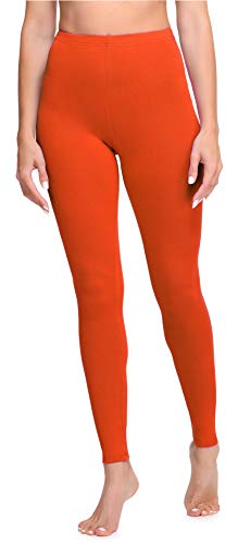 Ladeheid Leggings Damen aus Baumwolle Bequeme und Lange Leggins für Frauen für Frühling Sommer Herbst Winter Saison LA40-133 (Orange, XXL) von Ladeheid