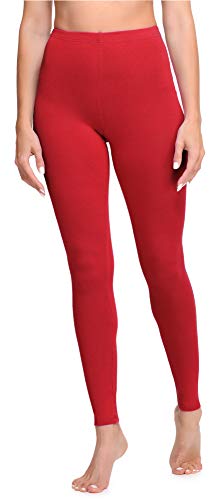 Ladeheid Leggings Damen aus Baumwolle Bequeme und Lange Leggins für Frauen für Frühling Sommer Herbst Winter Saison LA40-133 (Rot, 4XL) von Ladeheid