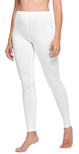 Ladeheid Damen Lange Leggings aus Baumwolle LA40-133 (Weiß, 3XL) von Ladeheid