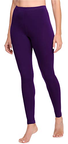 Ladeheid Damen Lange Leggings aus Viskose LA40-201(Pflaume, 34) von Ladeheid