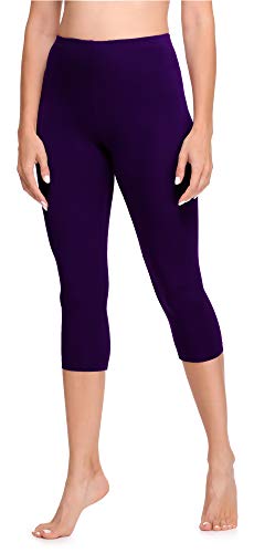 Ladeheid Damen Leggings 3/4 aus Viskose LA40-202(Pflaume, 34) von Ladeheid