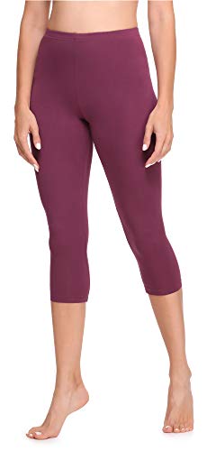 Ladeheid Damen Leggings 3/4 aus Viskose LA40-202(Weinrot, 36) von Ladeheid