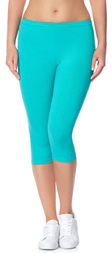 Ladeheid Damen Leggings aus Baumwolle 3/4 LAMA01 (Minze6, XS/S) von Ladeheid