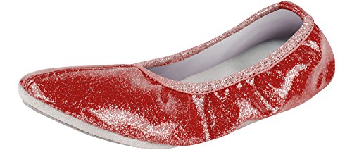 Ladeheid Damen Mädchen Ballet Flat Geschlossene Ballerinas LAAK008 (Rot, 37 EU) von Ladeheid