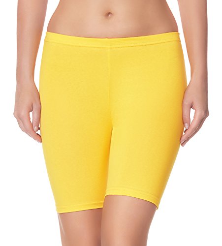 Ladeheid Damen Shorts Radlerhose Unterhose Hotpants Kurze Hose Boxershorts LAMA04 (Gelb7, 4XL/5XL) von Ladeheid