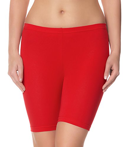 Ladeheid Damen Shorts Radlerhose Unterhose Hotpants Kurze Hose Boxershorts LAMA04 (Rot18, 2XL/3XL) von Ladeheid