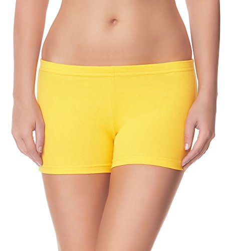 Ladeheid Damen Shorts Radlerhose Unterhose Hotpants Kurze Hose Boxershorts LAMA05, Gelb7, M-L (Herstellergröße: 38-40) von Ladeheid