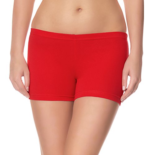 Ladeheid Damen Shorts Radlerhose Unterhose Hotpants Kurze Hose Boxershorts LAMA05, Rot18, XXL-3XL (Herstellergröße: 44-46) von Ladeheid