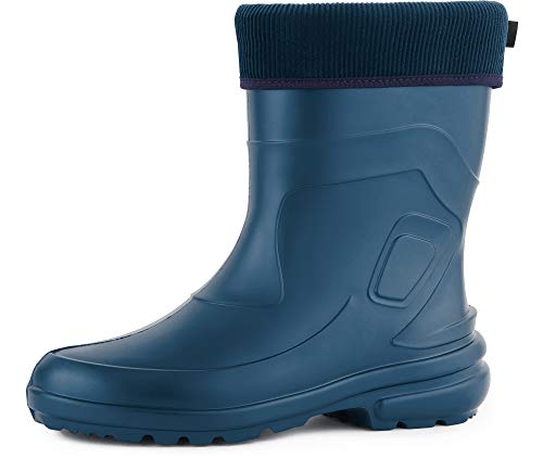 Ladeheid Thermo Eva Gummistiefel Damen gefüttert wasserdichte und federleichte Regenstiefel Damen LA-800-2017 (Metal Blau/Navy, 36 EU) von Ladeheid