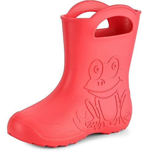 Ladeheid Eva Gummistiefel Damen federleichte wasserdichte Damenschuhe Regenschuhe LA-CA-09 (Korall, 38/39 EU) von Ladeheid