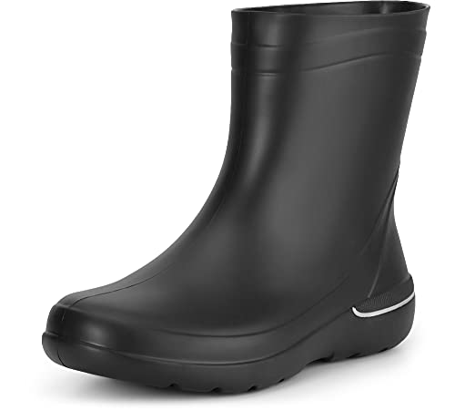 Ladeheid Gummistiefel Damen federleichte Eva Regenstiefel Wasserdichte Regenschuhe LA-CA-07 (Schwarz, 37 EU) von Ladeheid