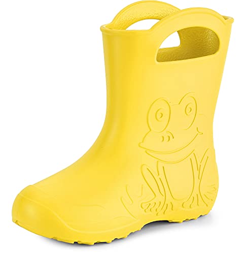 Ladeheid Eva Gummistiefel Damen federleichte wasserdichte Damenschuhe Regenschuhe LA-CA-09 (Gelb, 38/39 EU) von Ladeheid