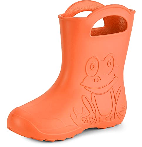 Ladeheid Eva Gummistiefel Damen federleichte wasserdichte Damenschuhe Regenschuhe LA-CA-09 (Orange (151c), 36/37 EU) von Ladeheid