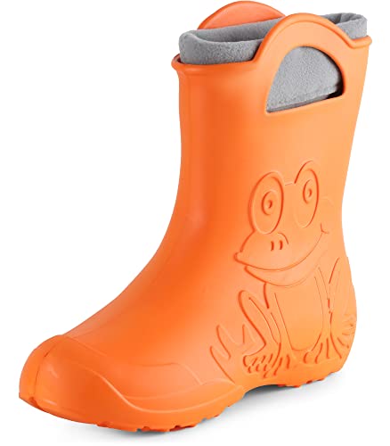 Ladeheid Damen federleichte EVA Gummistiefel Winter Regenschuhe gefüttert LA-CA-12 (Orange (151c), 36/37 EU) von Ladeheid