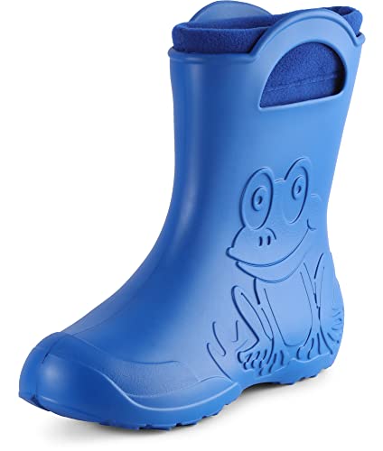 Ladeheid Damen federleichte Eva Gummistiefel Winter Regenschuhe gefüttert LA-CA-12 (Blau, 40/41 EU) von Ladeheid