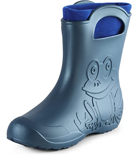 Ladeheid Damen federleichte EVA Gummistiefel Winter Regenschuhe gefüttert LA-CA-12 (Metallisches Blau-2, 36/37 EU) von Ladeheid