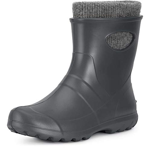 Ladeheid Damen Gummistiefel gefüttert und wasserdicht federleichte EVA Gummischuhe Winter LA-750 (Carbon, 36 EU) von Ladeheid