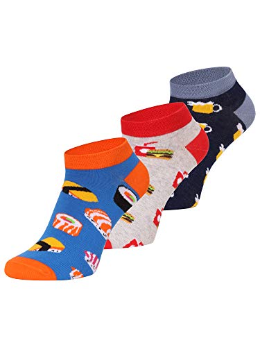 Ladeheid Damen und Herren 3er Pack Sneaker Socken AT005 (Mix-3 (3 Pack), 39-42) von Ladeheid